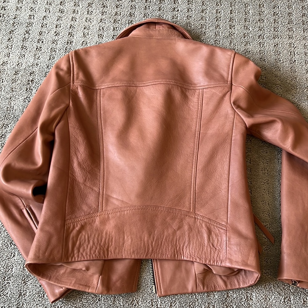 All Saints Dalby Leather Slim Fit Jacket - Picture 3 of 10